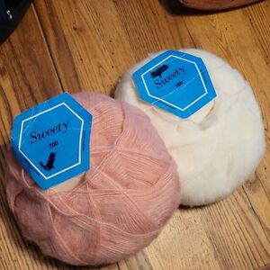 Pink and Cream Yarn Set